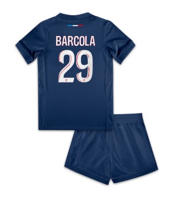Paris Saint-Germain Bradley Barcola #29 Hemmakläder Barn 2024-25 Kortärmad (+ Korta byxor)